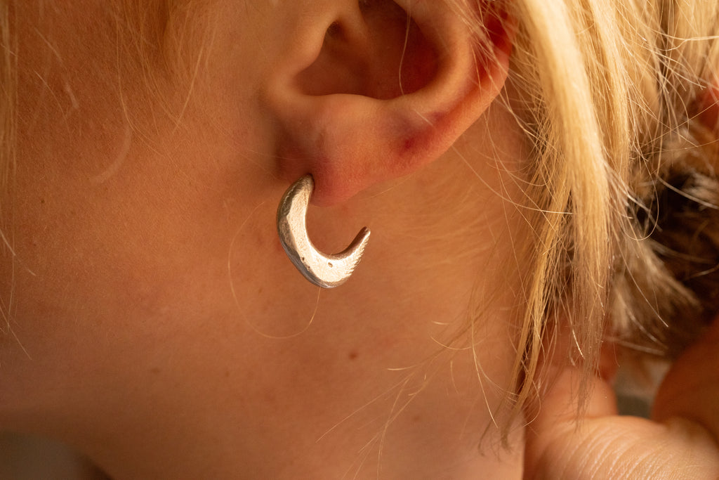 Crescent Moon Hoops
