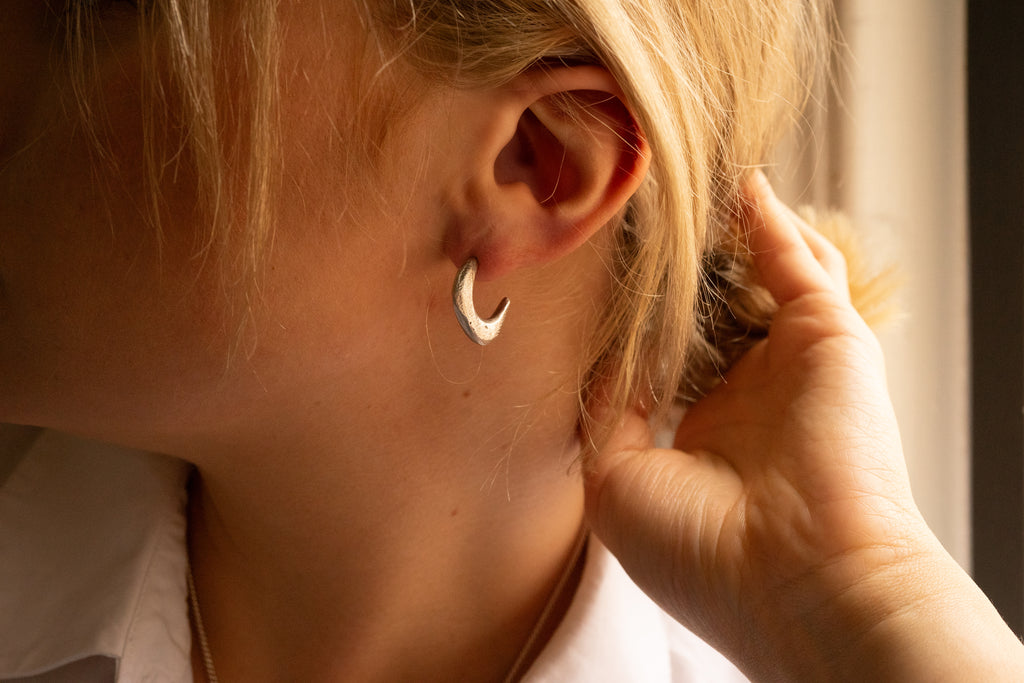 Crescent Moon Hoops